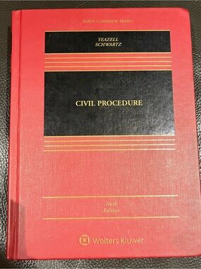 Civil Procedure Aspen Casebook Series Tenth Edition Yeazell Schwartz